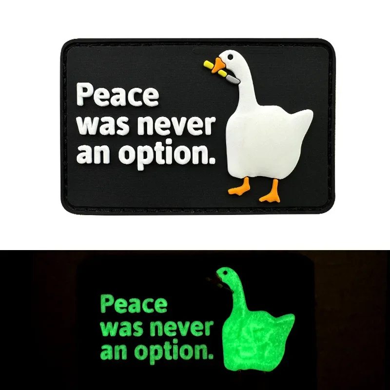 La Paz nunca fue una opción, insignia de moral, parches de PVC 3D para ropa, emblema táctico, pegatina de decoración de mochila - imagen 3