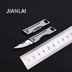 Cuchillo EDC plegable titanio TC4 con llavero compacto