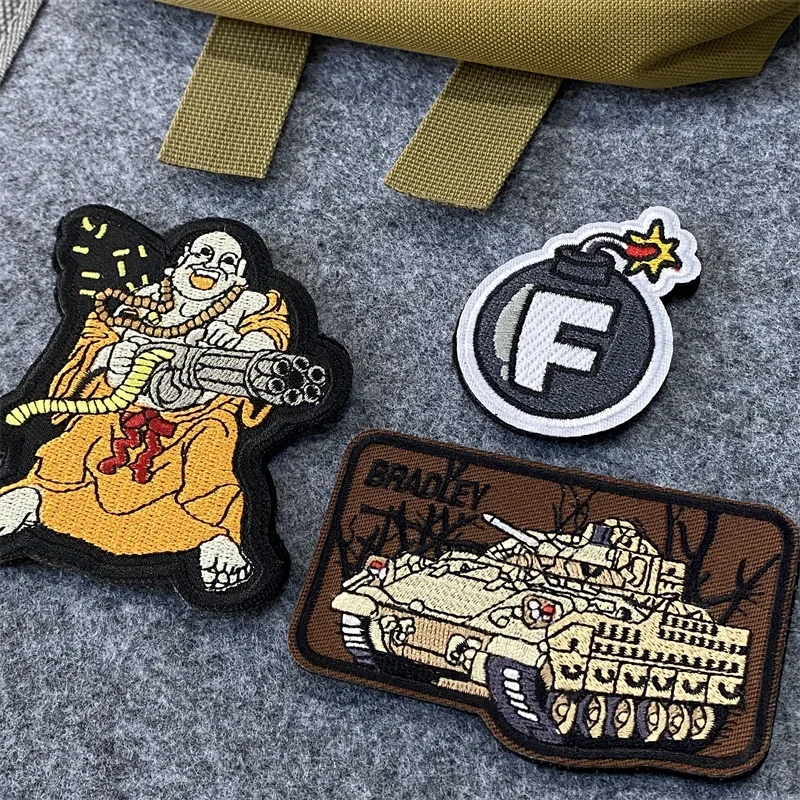 Militär Tank Stickerei Patch Aufkleber Moral Abzeichen Haken und Schleife Patches für Kleidung Rucksack Ornament - imagen 2