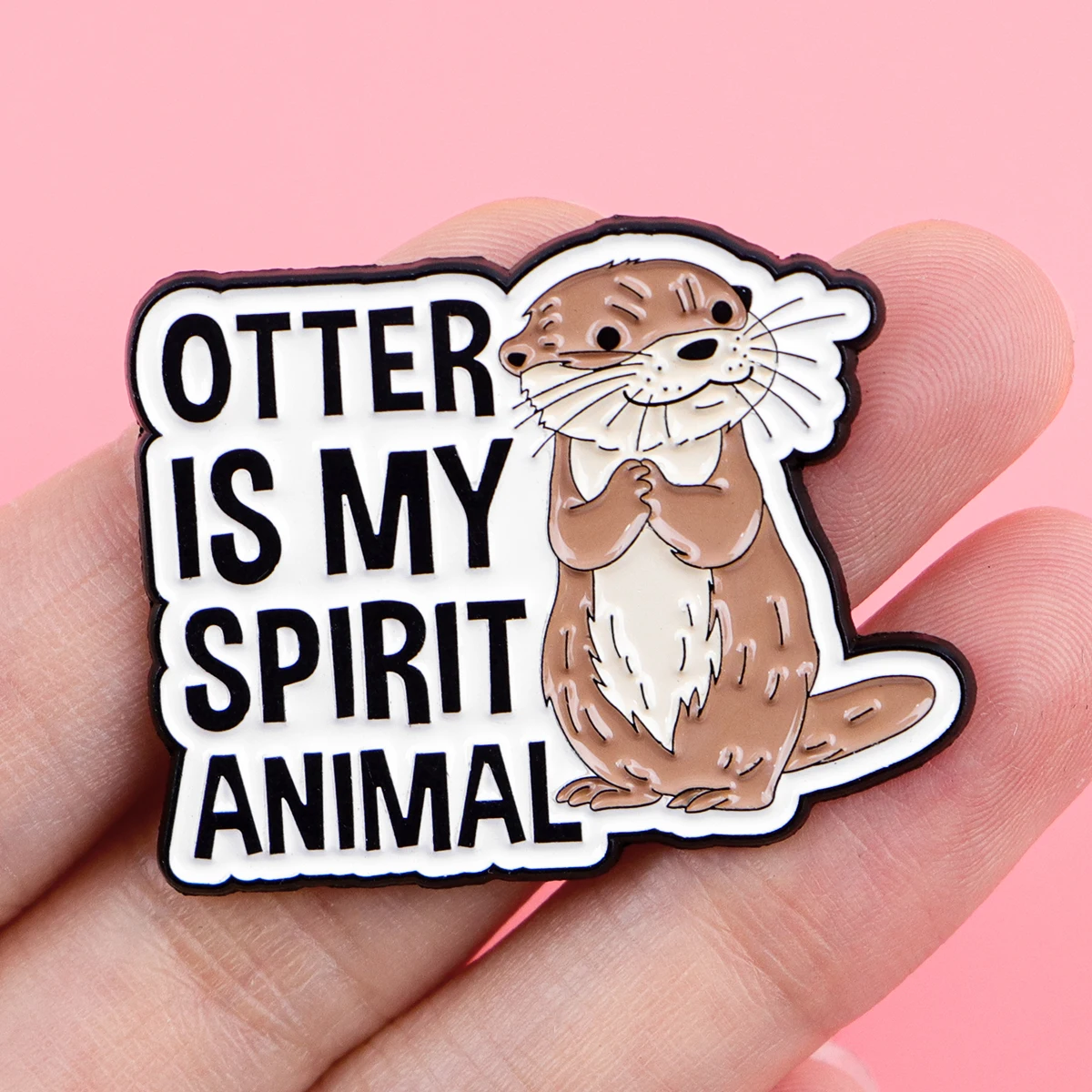 2 unids/set de alfileres esmaltados de nutria, broches de animales de dibujos animados, Pin de solapa de Metal, insignia, accesorios para mochila, joyería, regalos para amigos - imagen 4