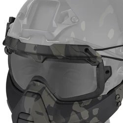 Gafas tácticas SF con casco y protector barbilla integrado