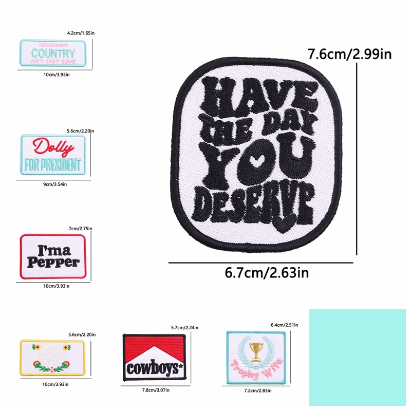 Parches bordados de dibujos animados del vaquero occidental, 10 piezas, con eslogan de letras, para ropa, sombreros, mochila, para planchar, DIY - imagen 4
