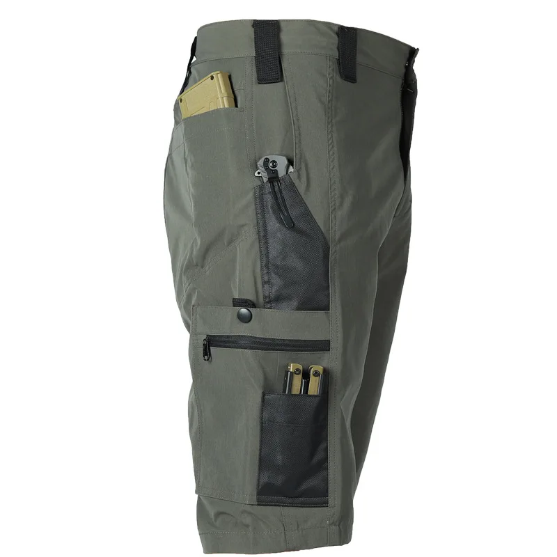 Pantalones cortos de camuflaje tácticos, pantalones de trabajo al aire libre, pantalones cortos Cargo informales con múltiples bolsillos para hombre, pantalones cortos resistentes al desgaste de secado rápido para hombre - imagen 4