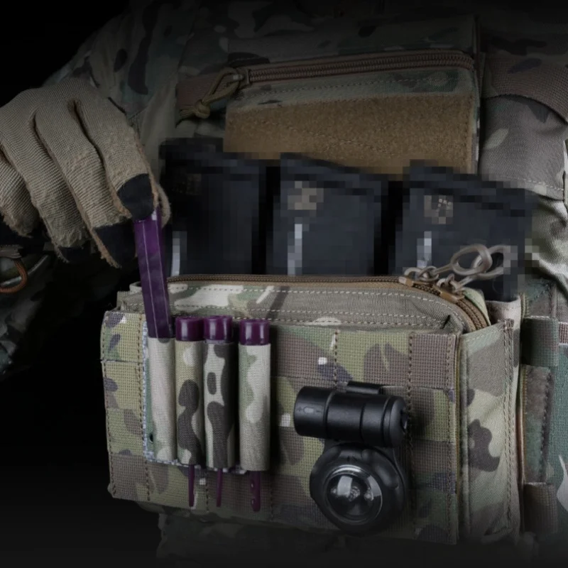 Cubierta de almacenamiento de palo fluorescente de rescate de supervivencia para acampar al aire libre, accesorios para equipos al aire libre, sistema MOLLE de montaje - imagen 3