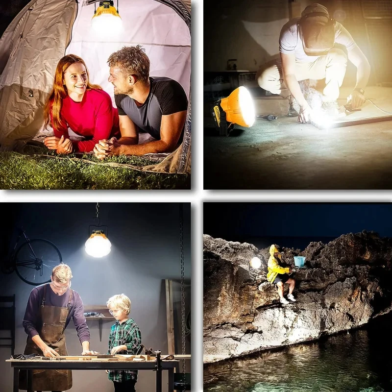 Linterna de camping LED de 2400LM para batería de litio Makita 18V LXT, luz de trabajo LED de 24W para reparación de automóviles, camping, emergencias y obstáculos - imagen 4