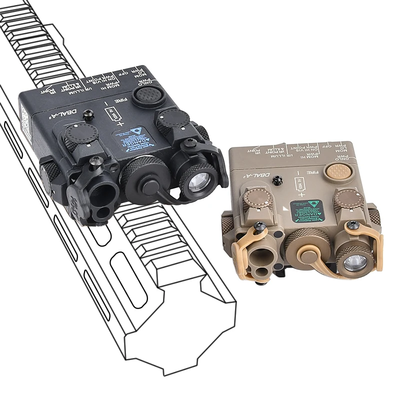 WADSN táctico DBAL A2 punto rojo verde azul indicador láser NO IR LED luz blanca estroboscópica caza Airsoft linterna ajuste riel de 20MM - imagen 5