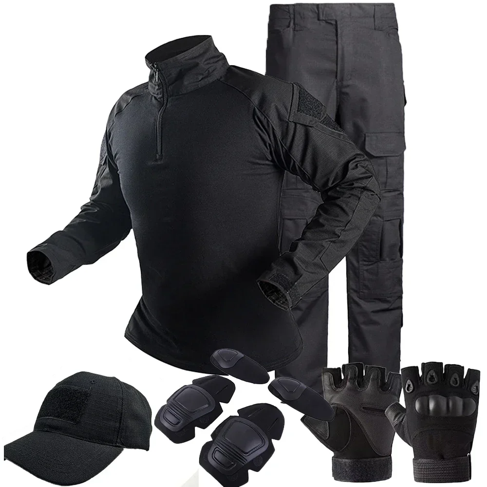 Uniforme táctico, traje de camuflaje, pantalones Cargo, trajes de entrenamiento, camisas de caza, pantalones, conjuntos de ropa de senderismo para hombres, pesca - imagen 4