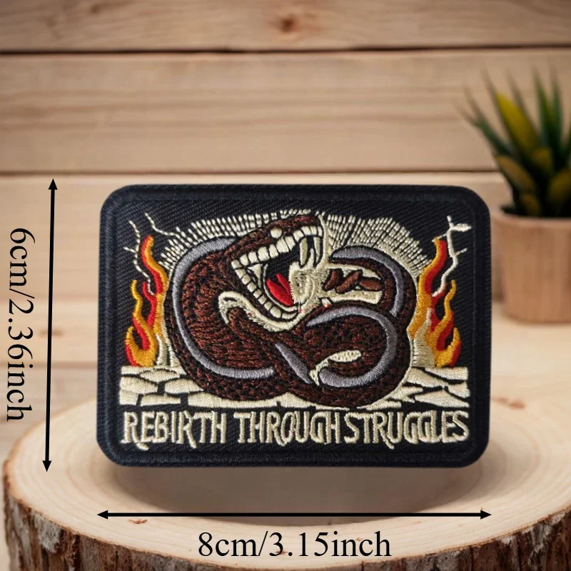 Parche bordado Arcángel Michael, chaleco táctico de serpiente, parches de gancho y bucle para ropa, insignia de moral, pegatinas para mochila, brazalete - imagen 3