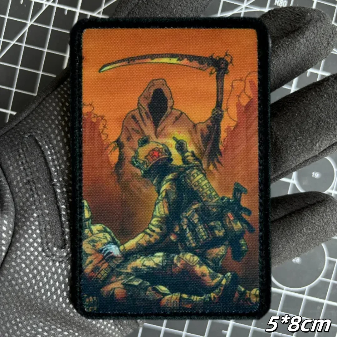 Insignia de moral táctica médica "No hoy", emblema con gancho y bucle impreso, brazalete militar de muerte y soldados, ropa, sombreros, pegatinas - imagen 4