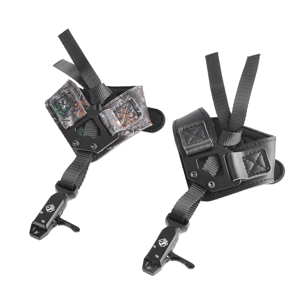 Tirador con arco negro/camuflaje pinza profesional liberación de muñeca 360 °   Pulsera ajustable con mandíbulas giratorias, arcos compuestos máximos de 100 libras para caza - imagen 4