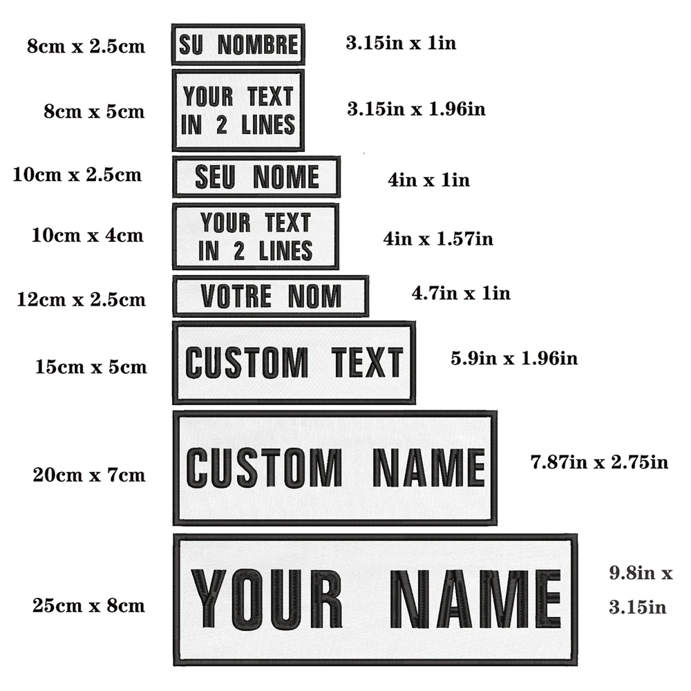 Parche personalizado con nombre y número, etiquetas de insignia a rayas, brazalete de chevrons, bucle de hierro o gancho bordado blanco, 1 ud.