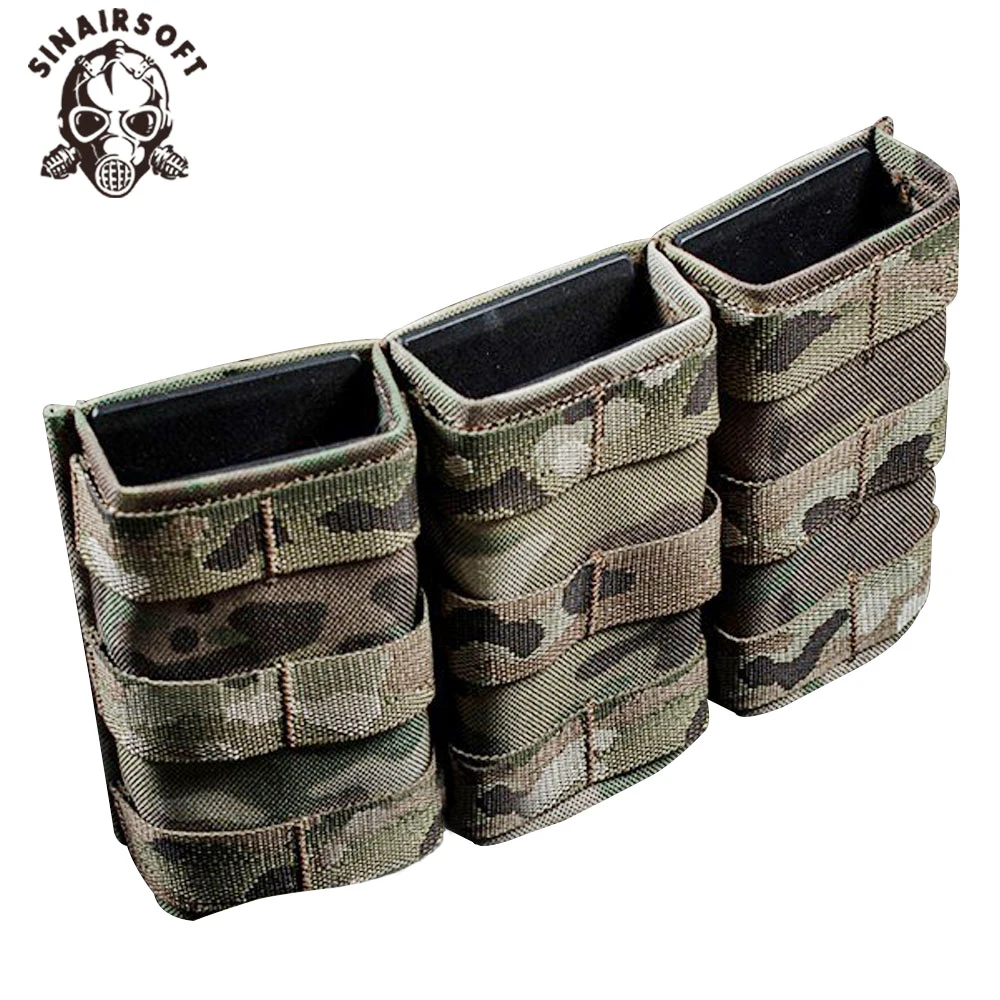 SINAIRSOFT táctico rápido 5,56 Triple Mag bolsas largas AR15 M4 Rifle pistola revistero bolsa MOLLE Malice Clip equipo de caza
