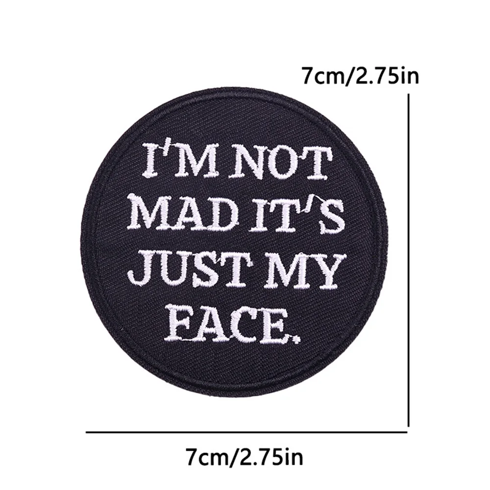 No soy MAD, es solo mi cara, parches divertidos, parche termoadhesivo, insignia de moral táctica, brazalete militar, accesorios para mochila, pegatinas - imagen 2