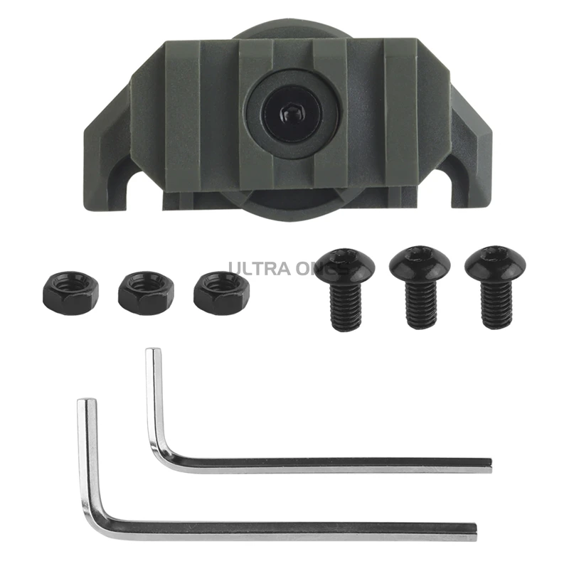 Adaptador de luces para cascos CS de caza, soporte para linterna con riel para casco con rotación ajustable de 360 grados para cascos del equipo Wendy 3,0 - imagen 2