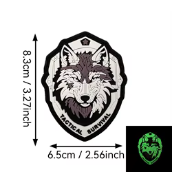 Brazalete táctico luminoso PVC lobo – Parche moral mochila