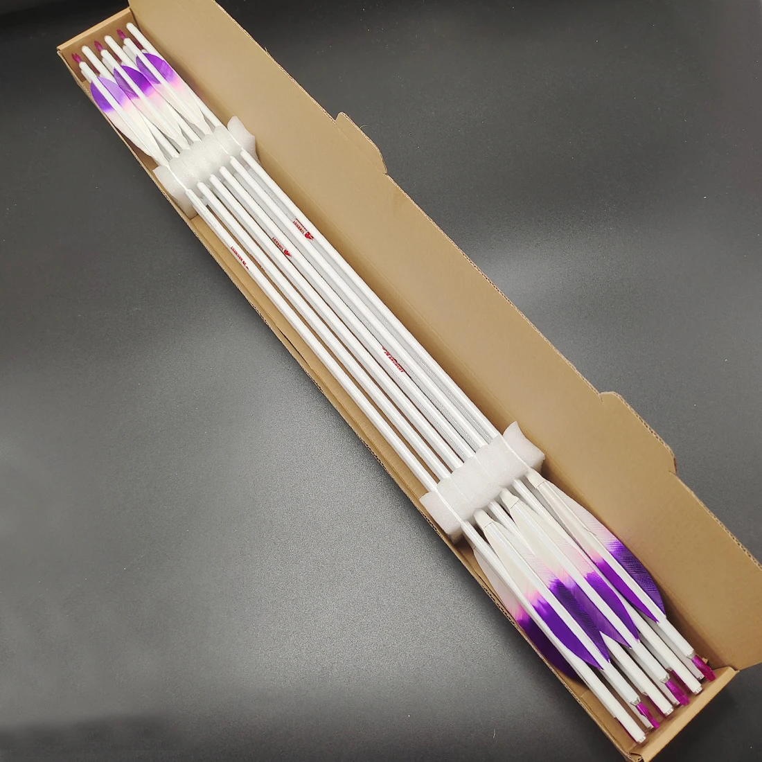 12 Uds Linkboy tiro con arco flechas de carbono puro ID6.2mm 5 pulgadas remeras de pavo arco compuesto caza tiro - imagen 2