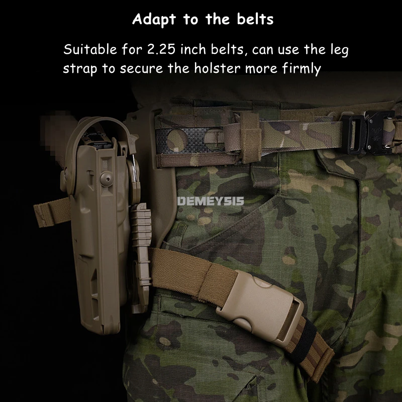 Funda MK-17 P320 de mano derecha con correa para pierna, plataforma de caída, sistema de bloqueo rápido, tiro, caza, funda táctica para pistola M17 - imagen 5