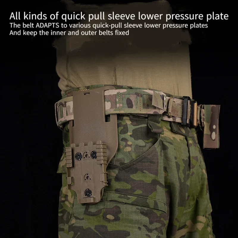 Cinturillas tácticas de doble propósito, cinturón interior y exterior aplicable a fundas para armas, placa de presión inferior, cinturón de caza de camuflaje PHC - imagen 5