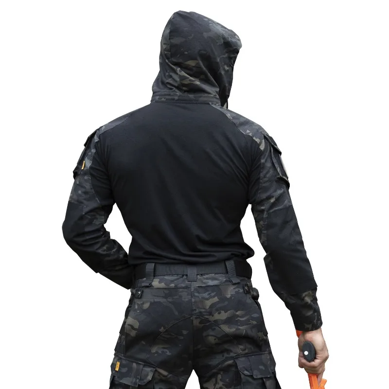 Uniforme táctico, trajes de combate, pantalones de camuflaje para exteriores para hombres, camisas de caza, entrenamiento, ropa de Paintball Airsoft, conjuntos de acampada - imagen 4