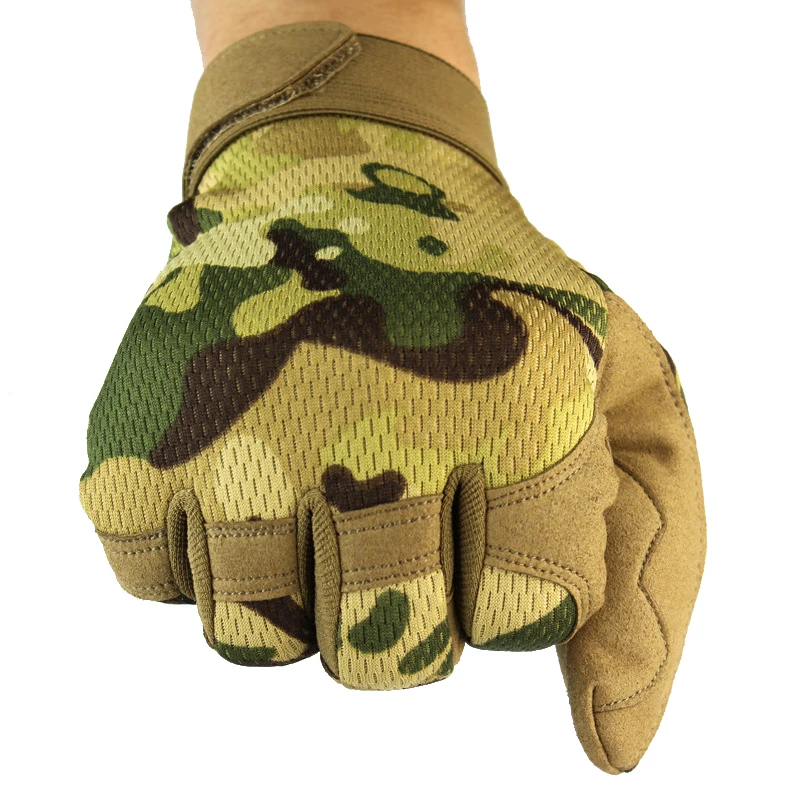 Guantes tácticos Multicam Airsoft Paintball senderismo escalada tiro camuflaje motocicleta bicicleta guantes de dedo completo - imagen 5