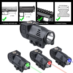 Linterna láser táctica LED verde/roja para pistola 1911 G17 G19
