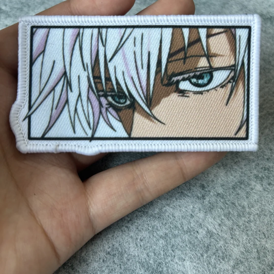 Parche táctico de ojos de Anime Satoru Gojo para ropa, parches de gancho y bucle impresos, brazalete, insignia de moral militar, pegatinas para mochila - imagen 4