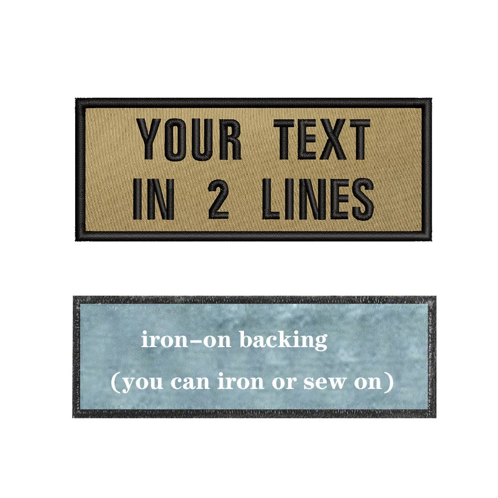 Parche de texto con nombre personalizado, bordado de fondo caqui de 10x4cm, insignia de rayas para planchar o coser o parches s - imagen 5