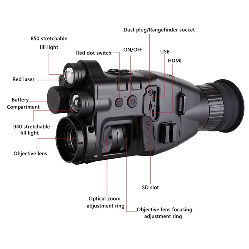 Monocular digital visión nocturna infrarrojo doble para caza - imagen 3