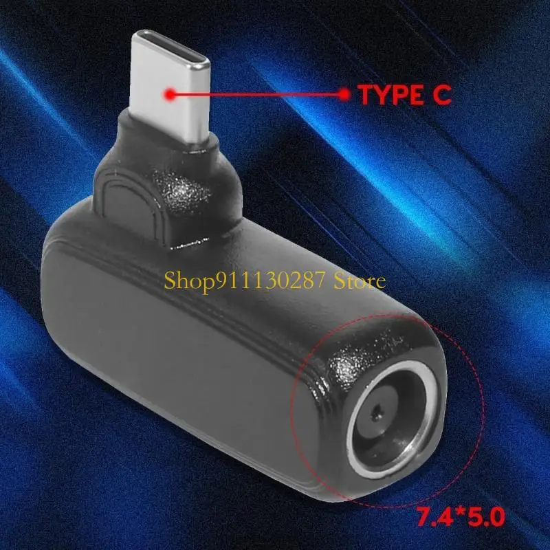J1HC PD100W TIPEC a DC7.9x5.4 mm 7.4x5.0 mm Adaptador carga en ángulo recto con enchufe alimentación USBC para - imagen 3