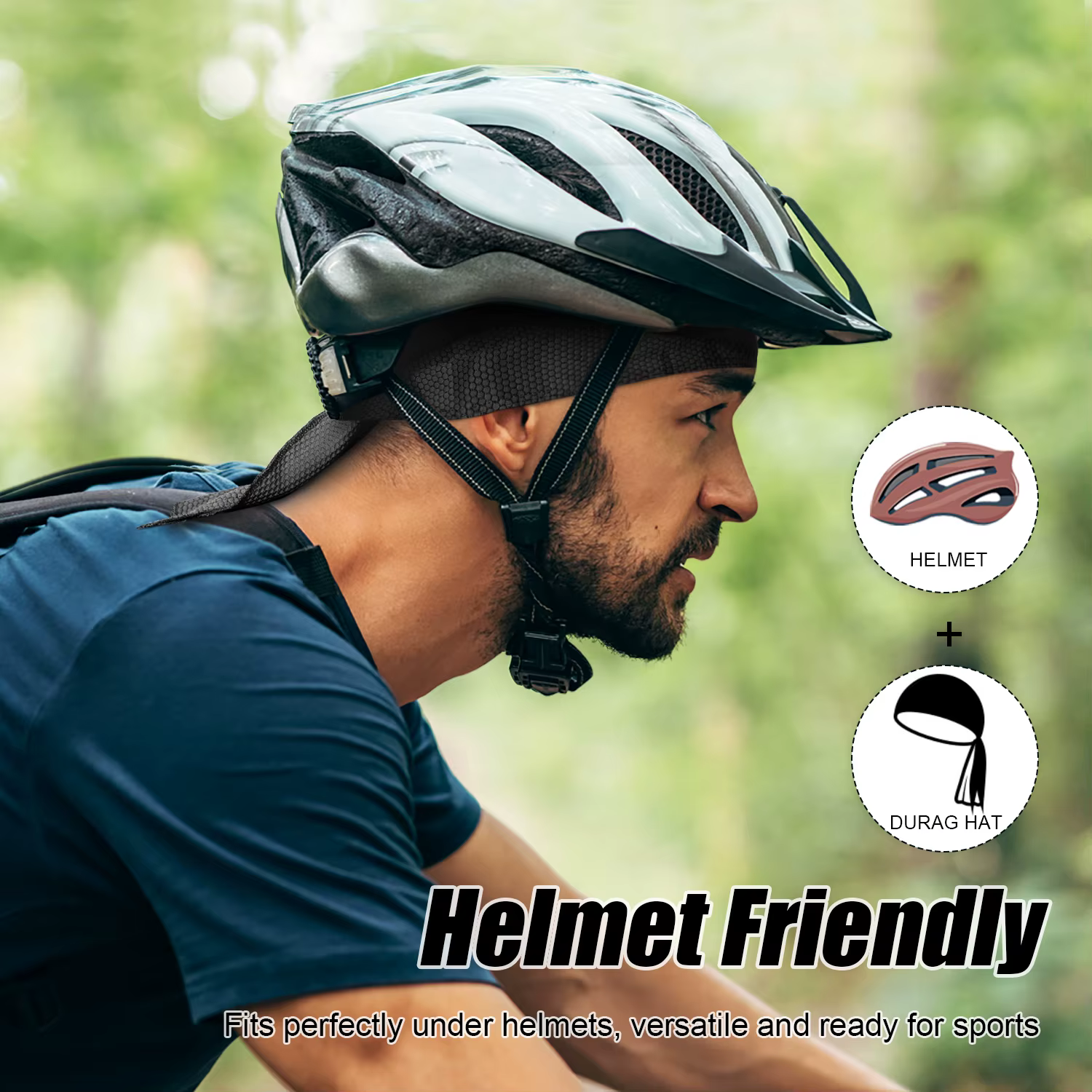 Gorro deportivo negro secado rápido – Running, ciclismo y outdoor - imagen 3