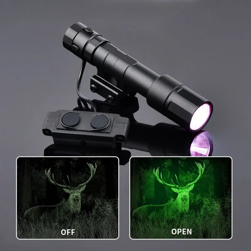 WADSN-linterna LED para arma de caza, accesorio táctico con interruptor de presión, IR, riel Picatinny de 20mm, 2,0 - imagen 2