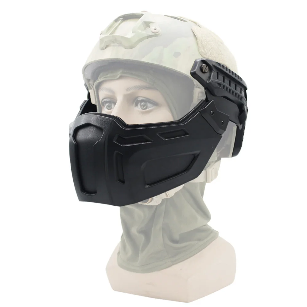 Máscara táctica para casco rápido, máscara protectora de media cara para caza, Airsoft, Paintball, accesorios para casco rápido - imagen 2