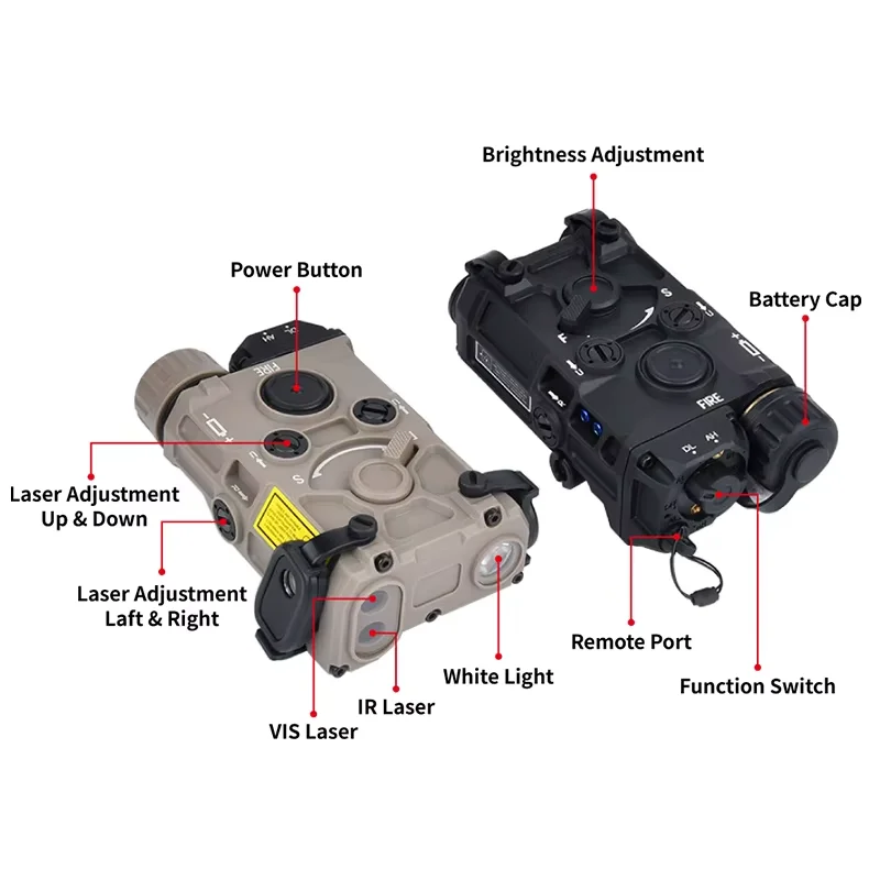 WADSN táctico OGL rojo verde azul IR láser Airsoft M300A M600C Surefir linterna caza luz estroboscópica AXON interruptor de doble función - imagen 3