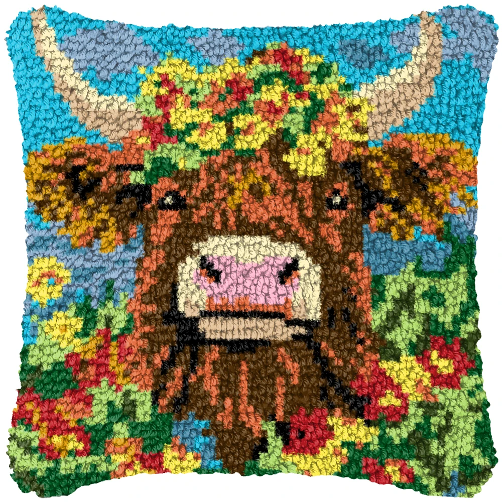 León, Tigre, Lobo, Animal, gancho de pestillo, cojín, funda de almohada, alfombra de ganchillo, bordado, almohada, Kit de gancho de pestillo, alfombra con nudo tejido DIY - imagen 5