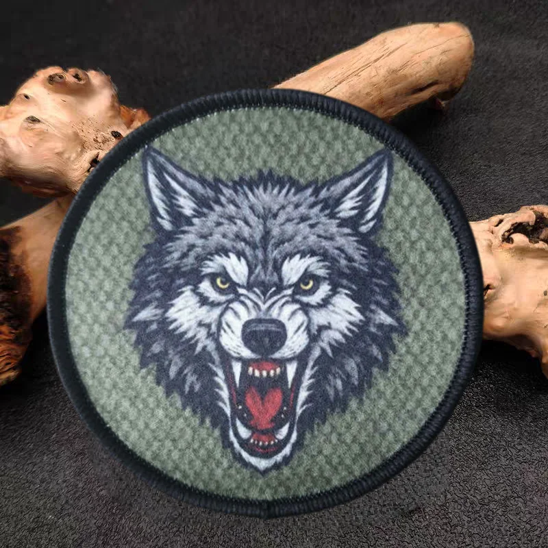 Parche con estampado de cabeza de lobo militar, parches tácticos de gancho y bucle para ropa, mochila, insignia decorativa de moral, pegatinas, accesorios - imagen 4