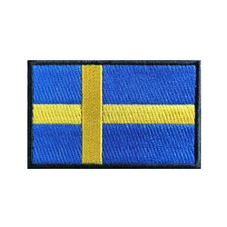 Parche bordado bandera Suecia brazo militar con cierre Velcro