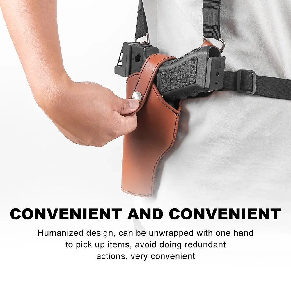 Funda táctica oculta para pistola, funda Universal de cuero para hombro, pistola para axila, bolsa de transporte para pistola, accesorios de caza 1911 - imagen 2