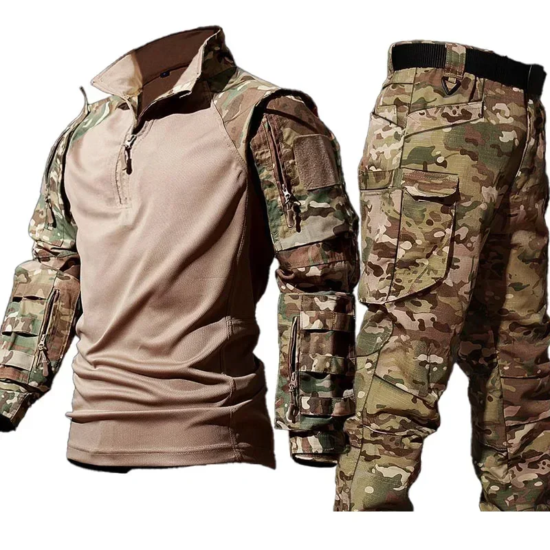 Nuevas camisas tácticas, traje de caza, entrenamiento al aire libre, conjunto de camuflaje duradero y transpirable, camisas de combate impermeables de secado rápido a prueba de viento - imagen 2