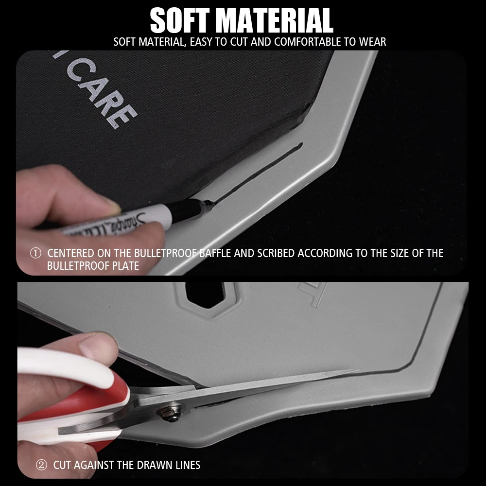 Chaleco táctico con revestimiento de placa a prueba de balas, absorción de impacto, Airsoft, adecuado, 8.0 x 10.0 in, 10.0 x 12.0 in, 11.0 x 14.0 in, placa deflectora, 2 uds. - imagen 4