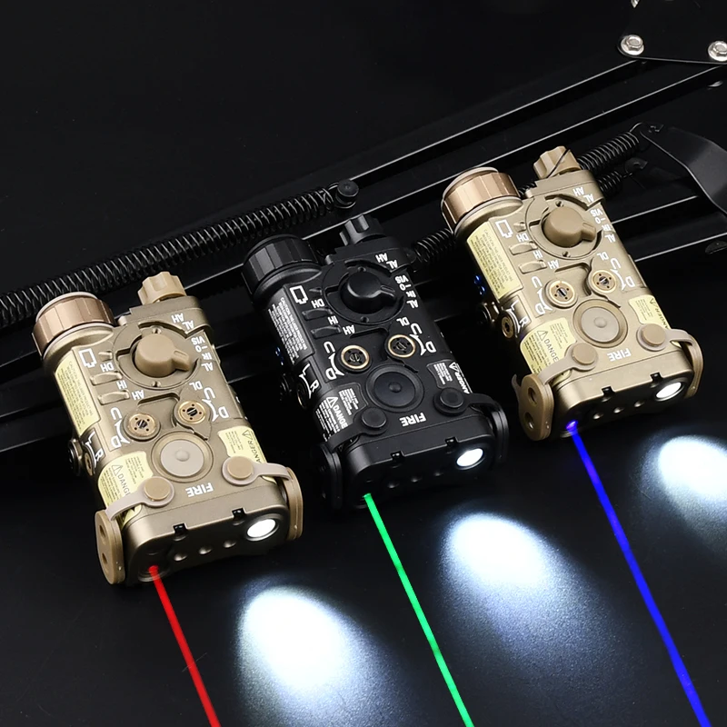 Puntero Láser Táctico NGAL de Metal - Visor IR con Puntos Rojo/Verde/Azul - Lámpara NGAL LED Blanca con Estrobo - Linterna Táctica para AR15 - Airsoft - imagen 5
