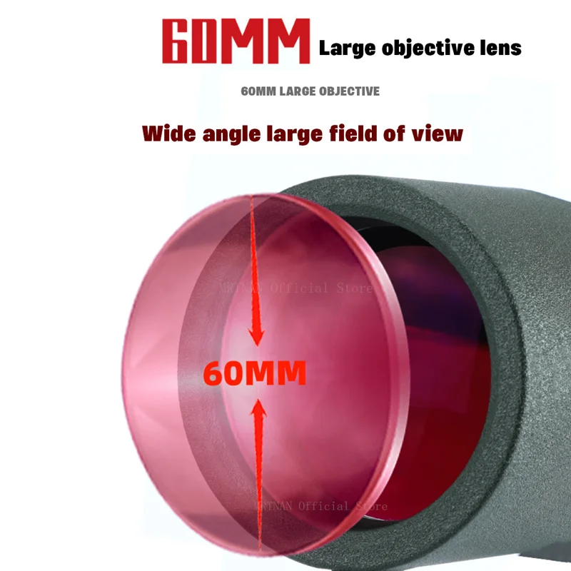 Telescopio Monocular potente con Zoom HD, lente prisma ED Bak4 para acampar al aire libre, observación de aves y Tiro, 25-75x60 - imagen 5
