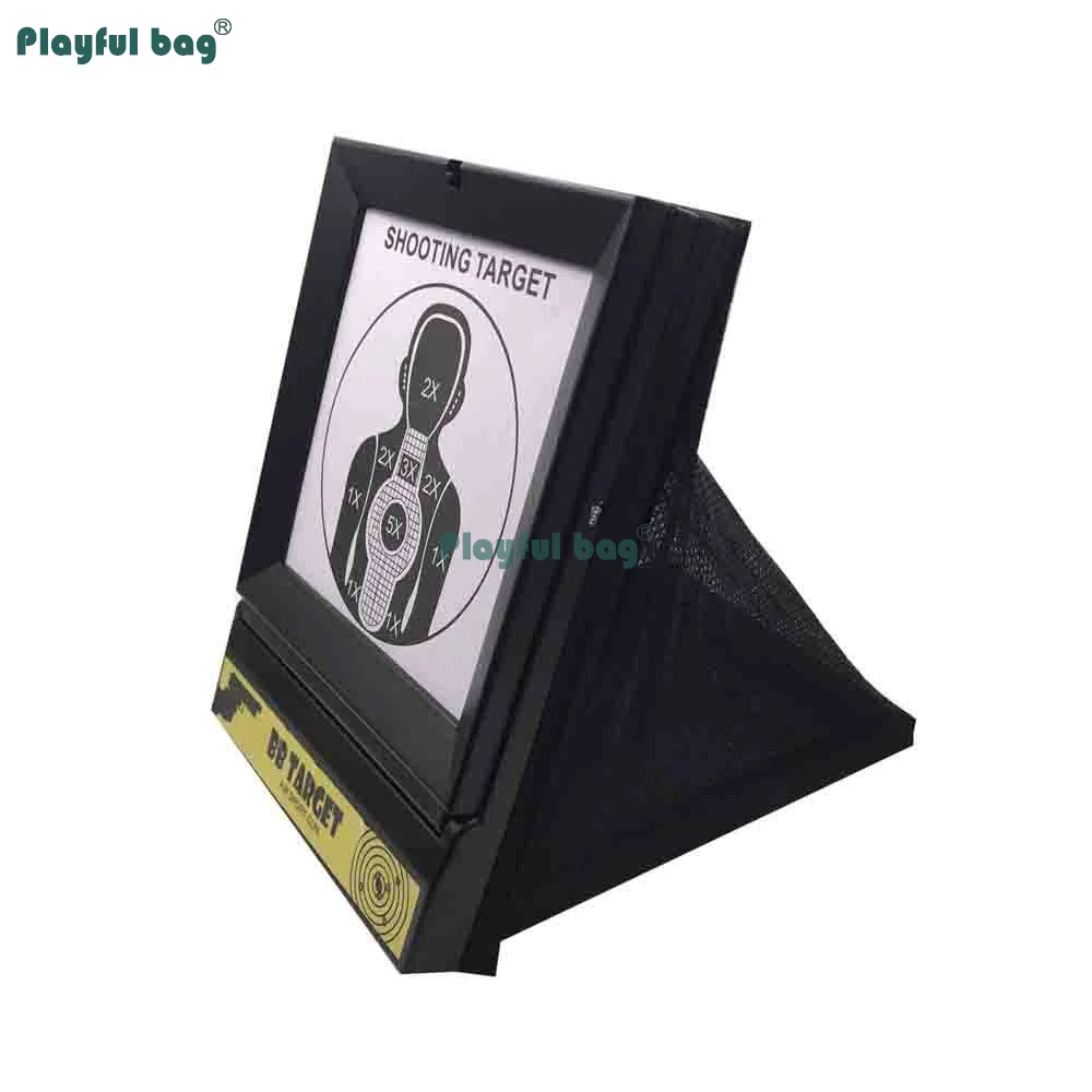 Caja de objetivo de tiro multifuncional con objetivo de Metal amarillo, red receptora de munición para bola de Gel, BBs y dardos blandos Airsoft AQB211 - imagen 4