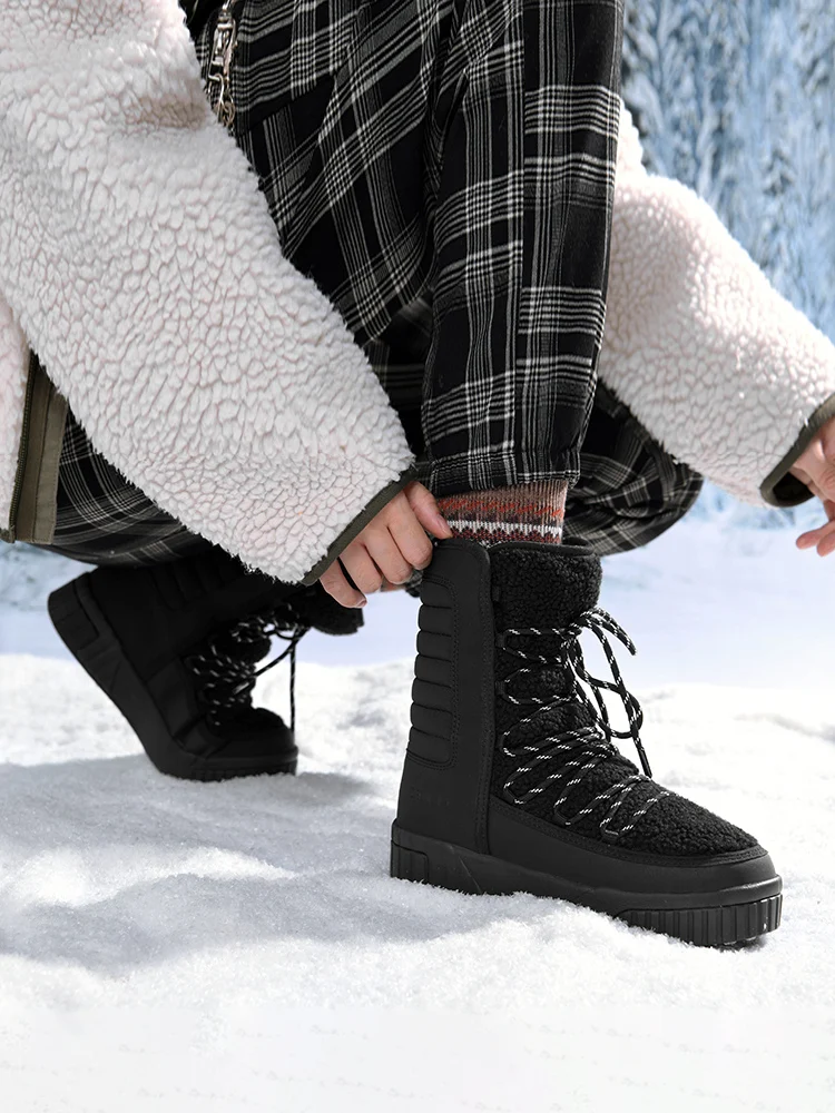 XIANG GUAN-zapatos de senderismo resistentes al frío para exteriores, botas de nieve de invierno para mujer, zapatos de montaña impermeables, zapatillas informales para acampar - imagen 4