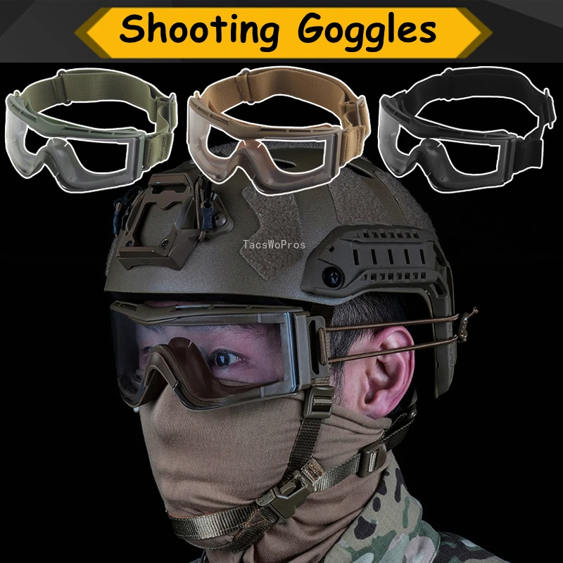 Gafas de tiro Airsoft a prueba de viento y polvo, gafas para ciclismo, motocicleta, senderismo, Paintball, gafas tácticas de montaje rápido para casco