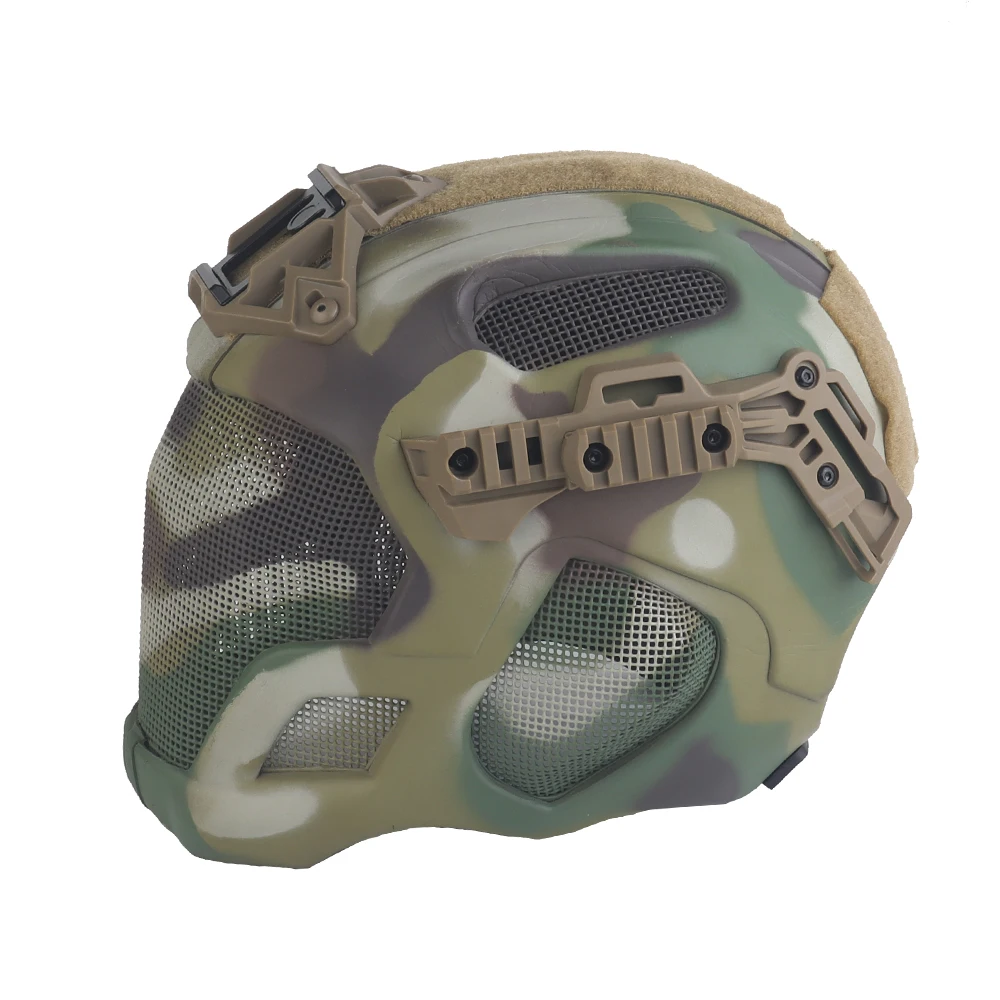 Casco táctico de protección completa, máscara de malla de acero, diseño ajustable, deportes al aire libre, caza, tiro, casco Airsoft, equipo de juegos CS - imagen 2