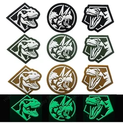Brazalete luminoso de dinosaurio para ropa, pegatina decorativa de moda para mochila, tiranosaurio Raptor, rinoceronte, Triceratops