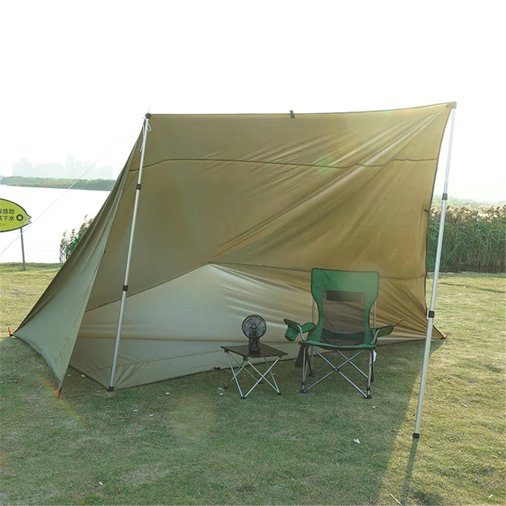 Toldo de supervivencia para exteriores, lona impermeable para acampar, parasol de 4x4m, 4x3m, 3x3m, 19 puntos para colgar - imagen 5