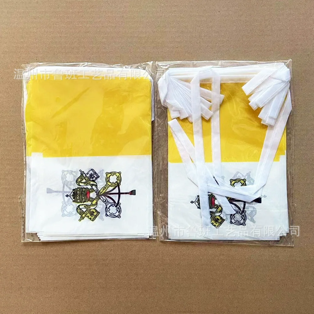 Bandera del cielo bandera del cielo bandera del Vaticano bandera del Vaticano 14x21cm 20pcs/lot bandera del Vaticano banderbanbanbanbanbanbanfiesta fiesta para decoración - imagen 4