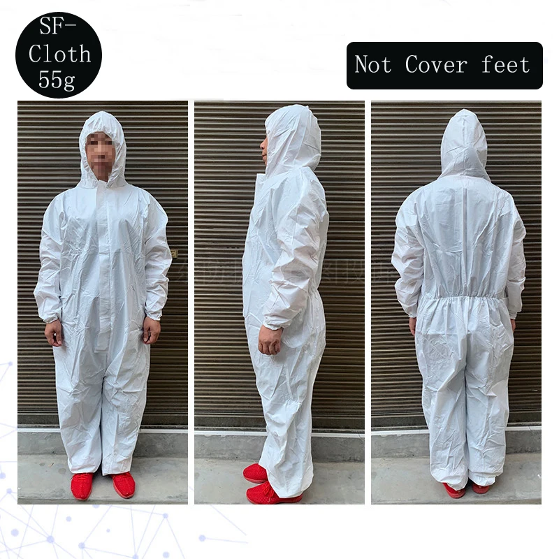 Mono de protección sanitaria Unisex, traje Hazmat con aislamiento de cremallera, monos protectores desechables antipolvo, ropa de seguridad sanitaria - imagen 3