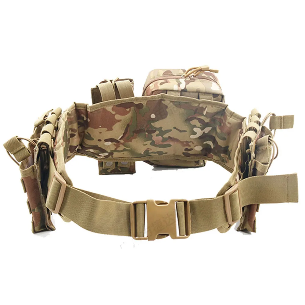 Conjuntos de cinturones de batalla para caza al aire libre, cinturones de servicio, cinturón Molle táctico multifuncional para aplicación de la ley con bolsas de accesorios - imagen 2